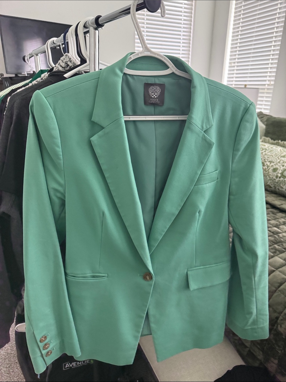 Vince Camuto Mint Green Single-Button Blazer